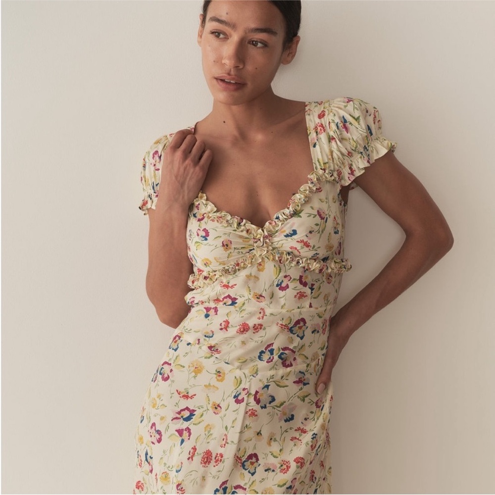NWT Doen Valerine cream floral silk maxi dress - Picture 2 of 9